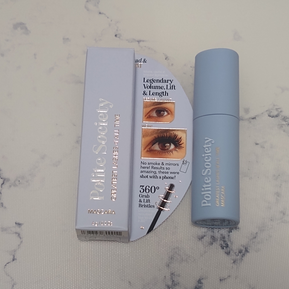 Polite Society Greatest Lashes of All Time Mascara BLACK 6g/.2oz Travel Size New